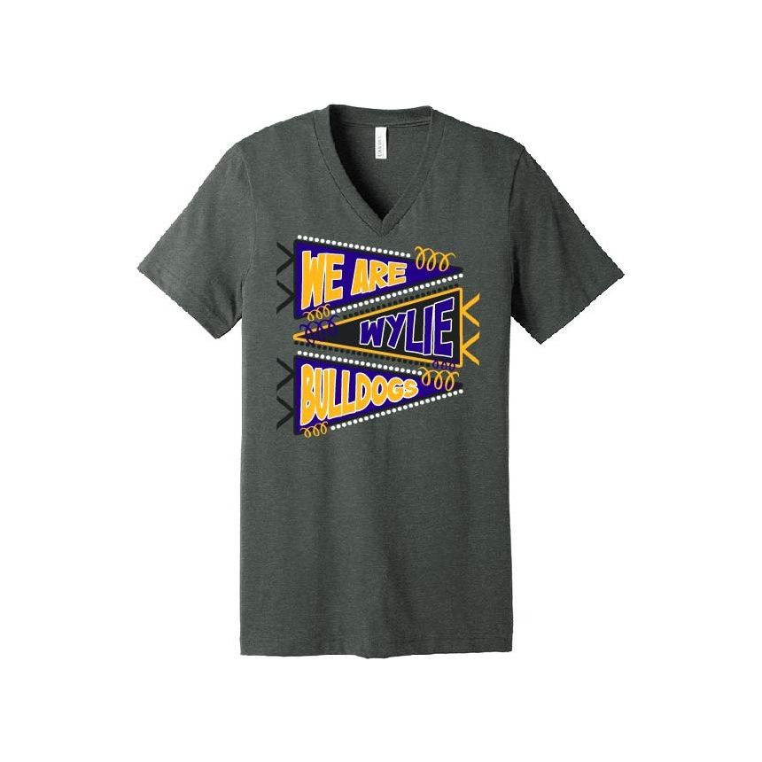 We Are Wylie Bulldogs Pennant V-Neck Tee