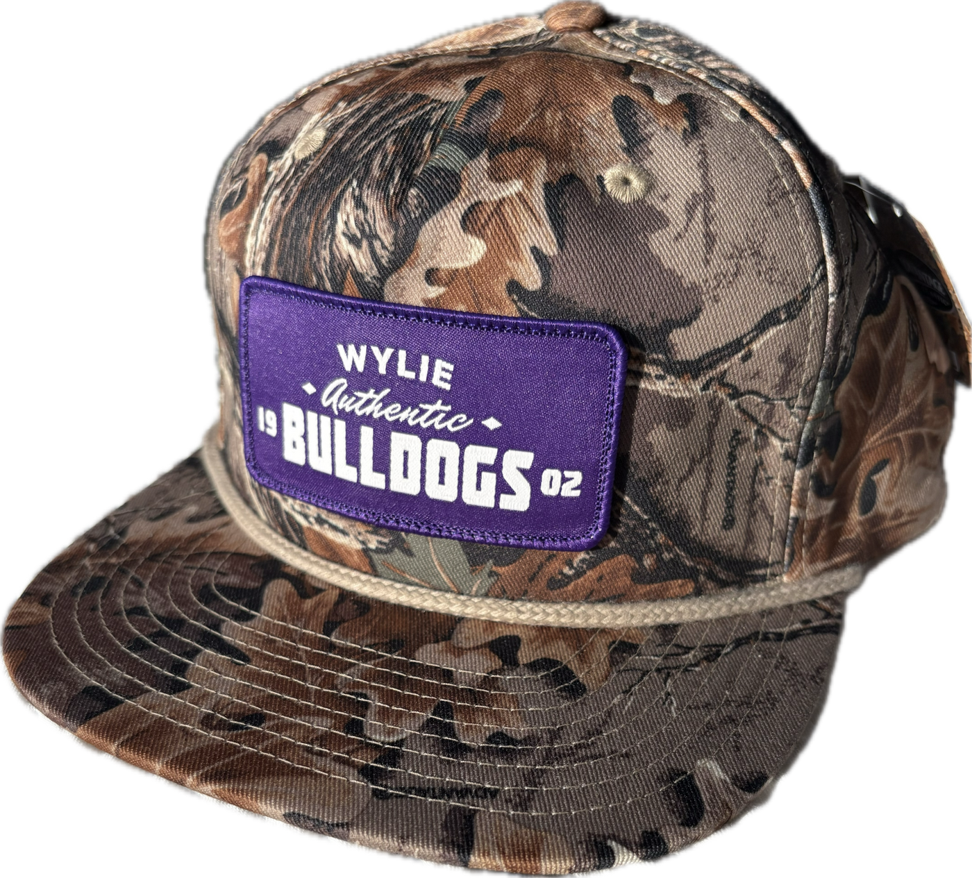 Real Tree Camo Rope Cap with Purple Patch