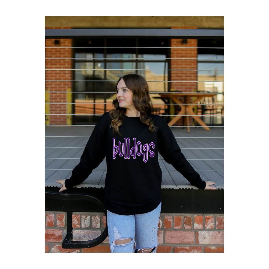 Bulldogs in Glitter Poncho Sweatshirt