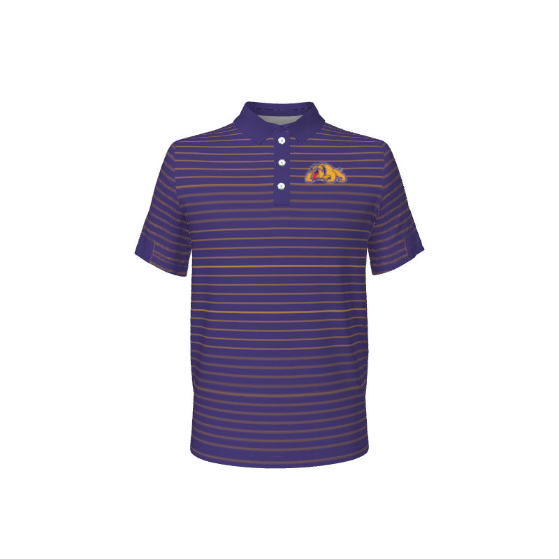 Purple & Gold Stripe Dryfit Polo Shirt